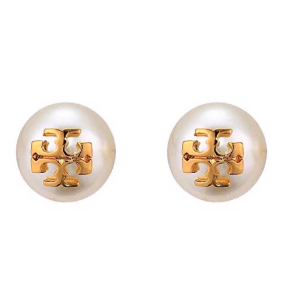 TORY BURCH • Evie Pearl Logo Earrings